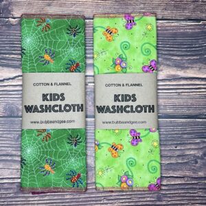 Flannel and Cotton Kids Washcloths (2 pack)